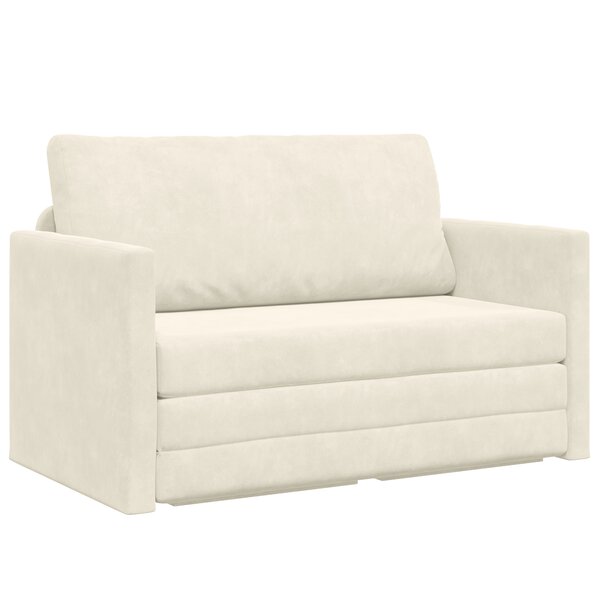 vidaXL Canapé-lit au sol 2-en-1 Crème 124x204x61 cm Velours