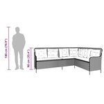 vidaXL Canapé de jardin avec coussins forme de L gris résine tressée