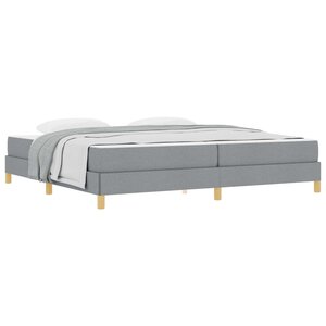 vidaXL Lit à ressorts avec matelas Gris clair 200 x 200 cm tissu