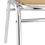 Chaises bistro frêne et aluminium - lot de 4 - bolero -  - bois et aluminium 485x565x773mm