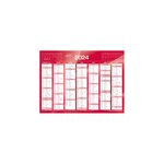 Calendrier 2024 - 14 Mois - 18 x 13.5 cm - Couleur Rouge