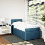 vidaXL Sommier à lattes de lit avec matelas bleu 80x200 cm velours