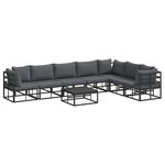 vidaXL Ensemble de canapé de jardin 8 Pièces Noir 70 x 70 x 32 cm