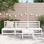 vidaXL Canapés centraux de jardin 3 Pièces blanc bois de pin massif
