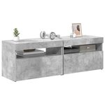vidaXL Meubles TV avec lumières LED 2 Pièces gris béton 60x35x40 cm