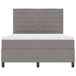 vidaXL Lit à ressorts avec matelas avec LED Taupe 140 x 190 cm tissu