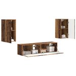 vidaXL Ensemble meuble TV 4 Pièces Bois ancien Bois d'ingénierie