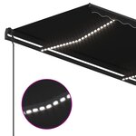 vidaXL Auvent automatique et capteur de vent LED 4 5x3 5 m Anthracite