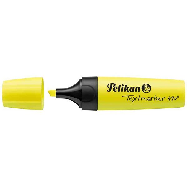 Surligneur Textmarker 490 Pointe biseautée 1 - 5 mm Jaune fluo x 10 PELIKAN