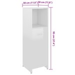 vidaXL Armoire de salle de bain Blanc brillant 30x30x95 cm