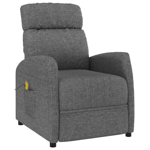 vidaXL Fauteuil de massage Gris foncé Tissu