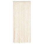 vidaXL Rideau anti-mouches beige et blanc 56x185 cm chenille