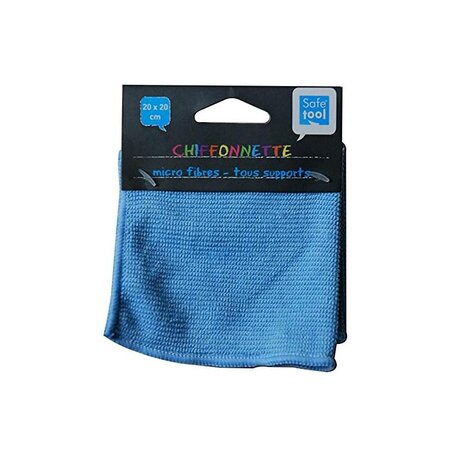 Chiffonnette en micro fibres format 200x200 mm Coloris bleu clair SAFETOOL