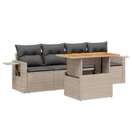vidaXL Salon de jardin 5 Pièces avec coussins gris résine tressée