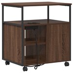 vidaXL Cabinet de Bureau avec roue Chêne marron 60 x 46 x 67 cm