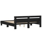 vidaXL Cadre de lit avec tête de lit et LED noir 200x200 cm