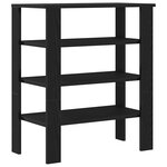 vidaXL Étagère à chaussures noir 61x32x70 cm bois d'ingénierie