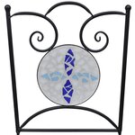 vidaXL Mobilier de bistro 3 Pièces mosaïque Carreau céramique Bleu Blanc