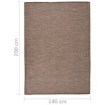 vidaXL Tapis à tissage plat d'extérieur 140x200 cm Marron