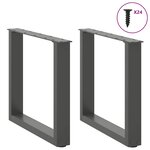 vidaXL Pieds de table basse en U  2 pièces  anthracite  50 x (42-43) cm  acier