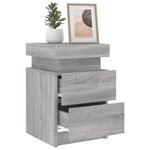 vidaXL Tables de chevet avec lumières LED 2 Pièces sonoma gris 35x39x55cm