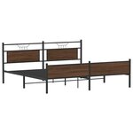 vidaXL Cadre de lit en métal sans matelas chêne marron 193x203 cm