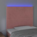 vidaXL Tête de lit à LED Rose 100x5x118/128 cm Velours