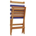 vidaXL Chaises de jardin lot de 2 bleu/blanc bois acacia massif tissu