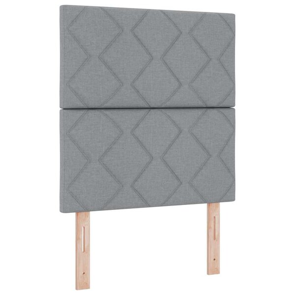 vidaXL Lit à ressorts avec matelas Gris clair 80 x 200 cm tissu