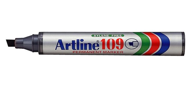Marqueur 'Eco' '109' permanent indélébile pointe biseautée de 2 & 5 mm noir ARTLINE