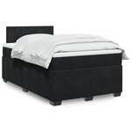 vidaXL Sommier à lattes de lit avec matelas noir 120x190 cm velours