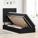 vidaXL Lit avec rangement et matelas Noir 90 x 200 cm Polyester