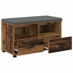vidaXL Banc d'entrée avec coussin Bois ancien 80 x 38 x 46 cm