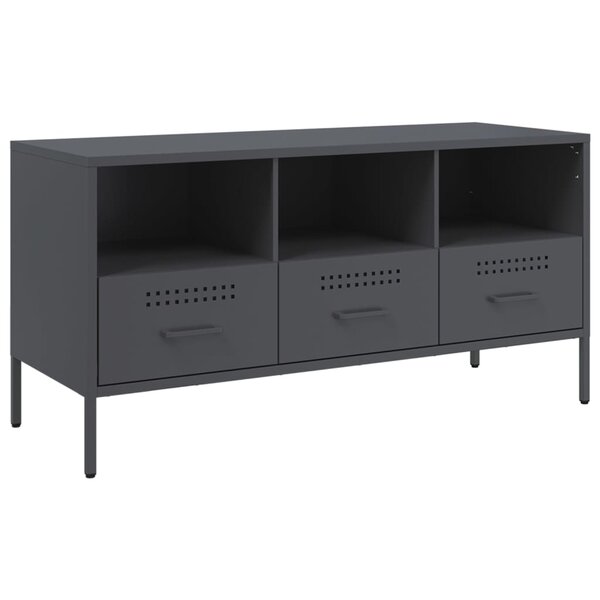 vidaXL Meuble TV anthracite 100 5x39x50 5 cm acier