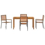 vidaXL Ensemble de salle à manger pour jardin 5 Pièces Gris