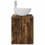 vidaXL Meuble lavabo mural Chêne fumé 49 5 x 35 x 63 cm