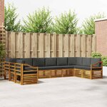 vidaXL Ensemble de canapé d'angle 10 Pièces Naturel et Anthracite