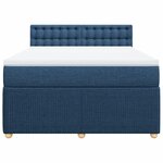 vidaXL Sommier à lattes de lit avec matelas Bleu 140x200 cm Tissu