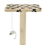 vidaXL Arbre à chat avec griffoir en sisal 95 cm Beige Motif de pattes