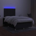 vidaXL Sommier à lattes de lit matelas et LED noir 120x190 cm tissu