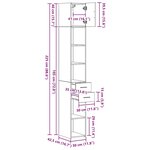 vidaXL Cabinet de rangement slim Bois ancien 30 x 42.5 x 225 cm