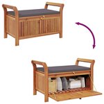 vidaXL Banc de rangement de jardin avec coussin 91 cm Bois d'acacia