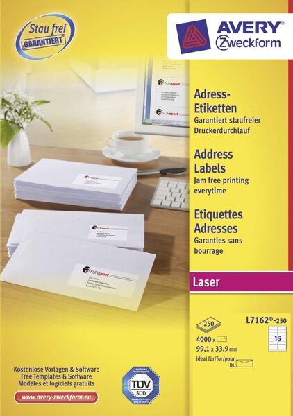 Quickpeel étiquettes adresses, 99,33,9mm avery zweckform
