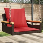 vidaXL Balancelle avec coussins marron 63x62x40 cm résine tressée