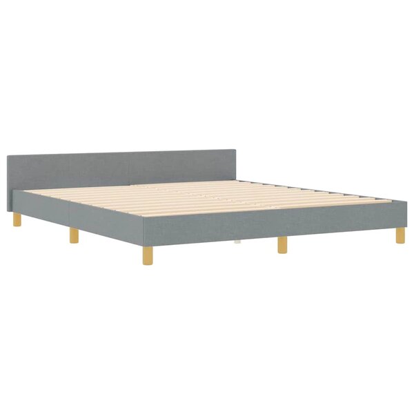 vidaXL Cadre de lit avec tête de lit Gris clair 180 x 200 cm tissu