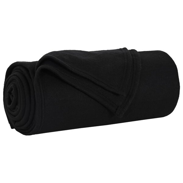 vidaXL Jeté Noir 170 x 130 cm Toison