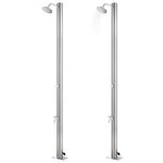 vidaXL Douche de jardin avec base marron 220 cm Acier inoxydable