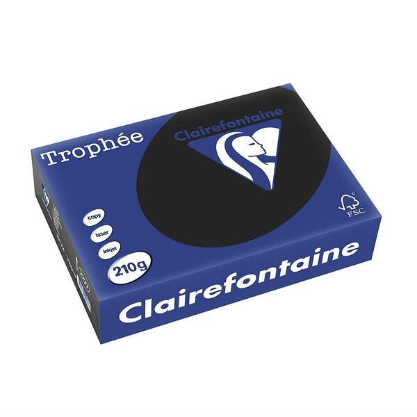Ramette 250 Feuilles Papier 210g A4 210x297 mm Certifié FSC noir TROPHÉE