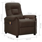 vidaXL Fauteuil de massage Marron Similicuir