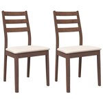 vidaXL Chaises à manger coussins 2 Pièces marron bois massif caoutchouc